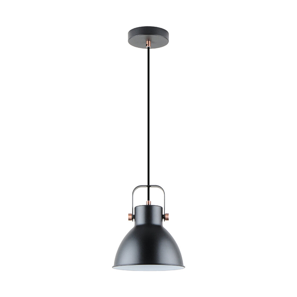 Lámpara colgante vintage campana metal negro Ø20cm - IX9033