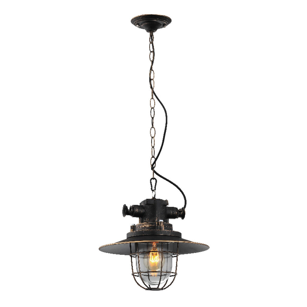 Lámpara colgante vintage campana metal negro Ø30cm - IX9125
