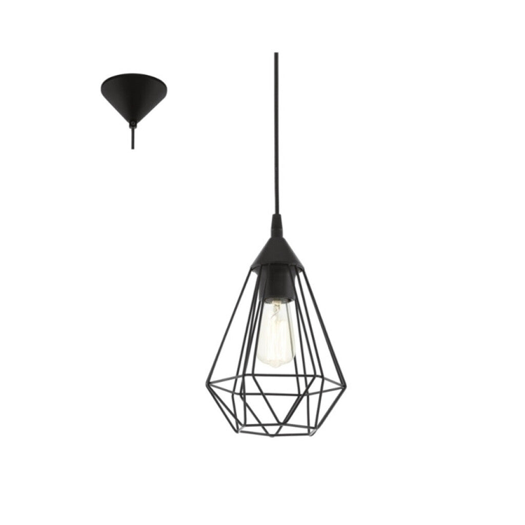 Lámpara colgante vintage reja negro Ø175mm TARBES - EG0214