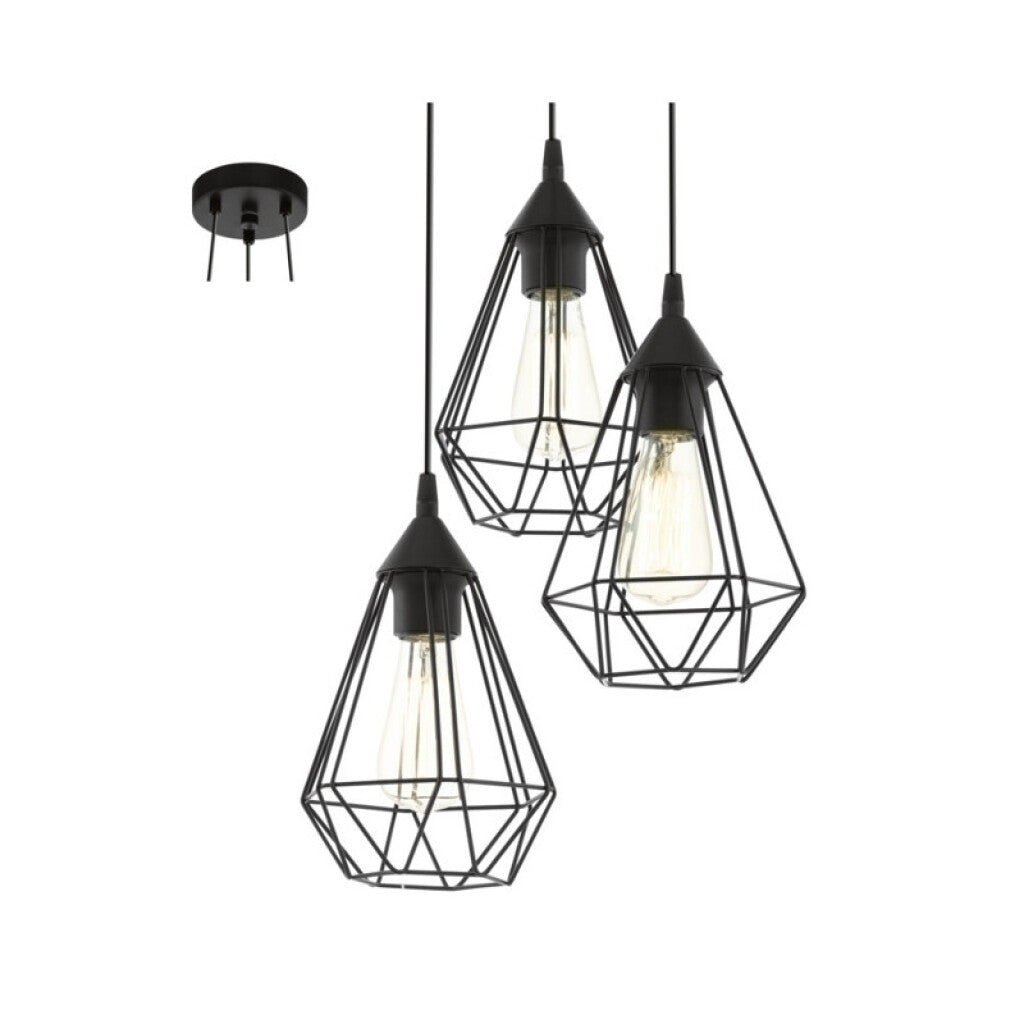 Lámpara colgante vintage reja negro Ø175mm TARBES - EG0216
