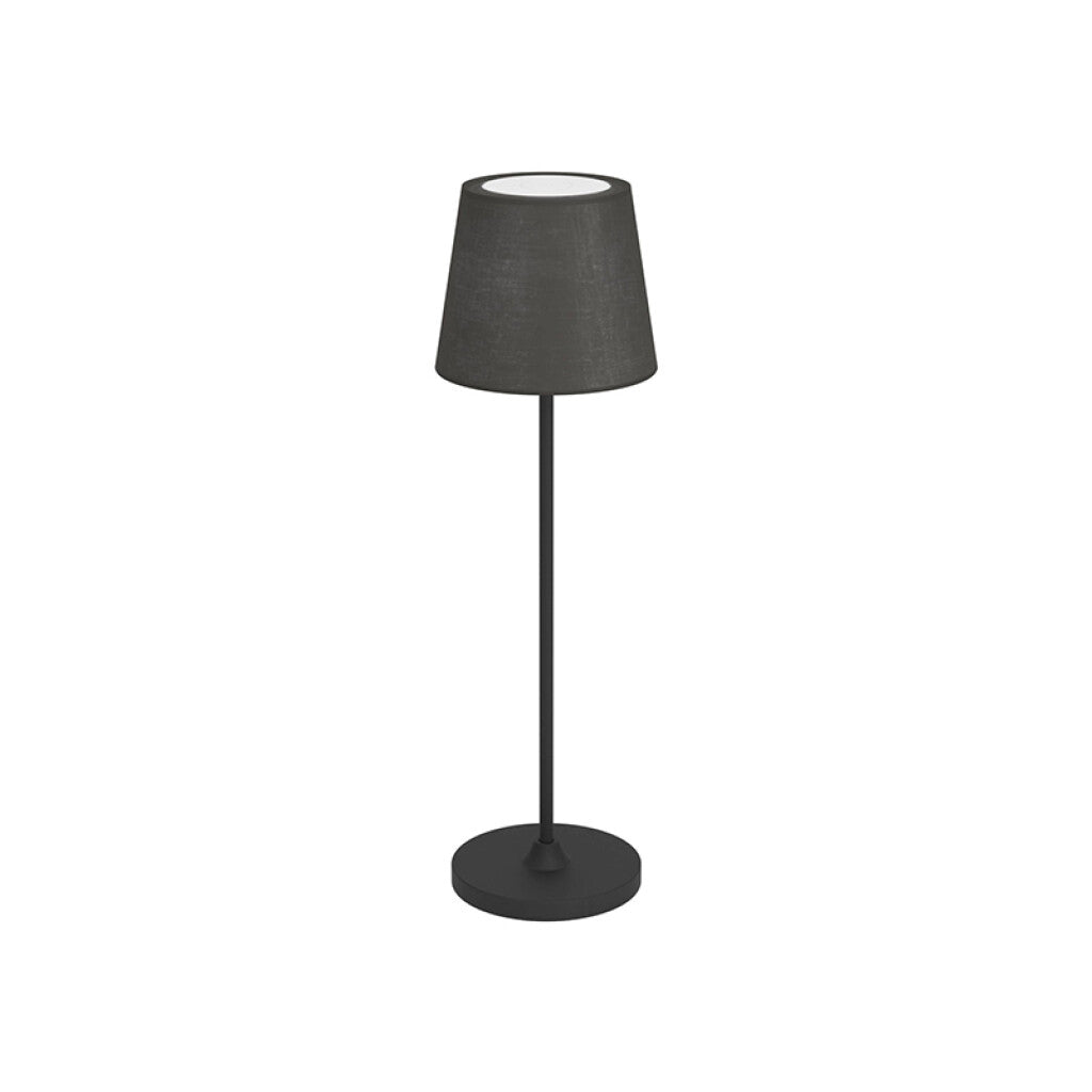 Lámpara de mesa inalámbrica pantalla de tela negra - EG1086