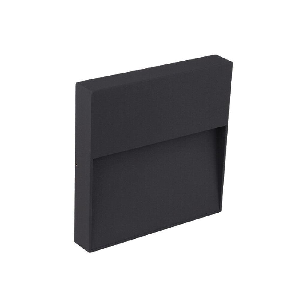 Lámpara de pared LED IP65 negro 6W luz cálida 90° - IX4826