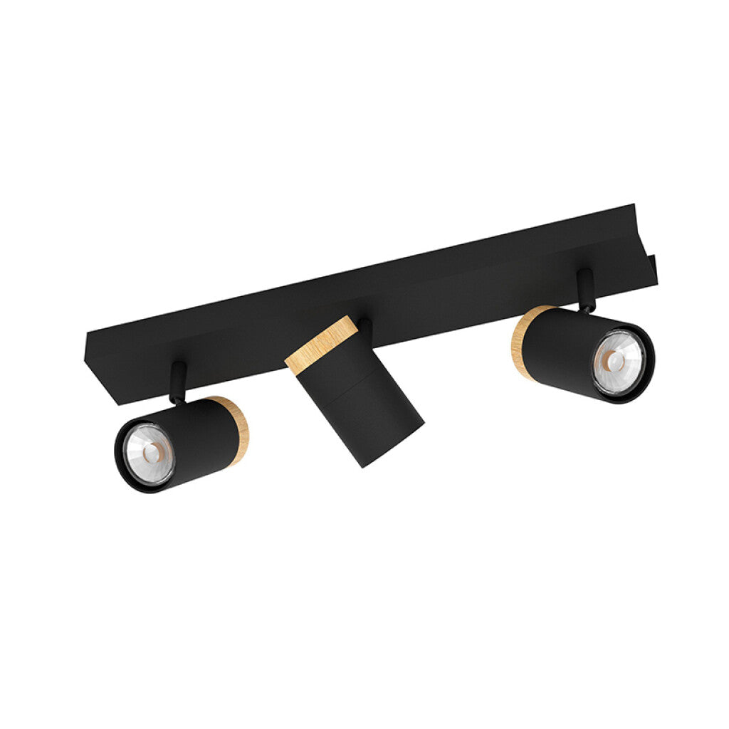 Lámpara de pared o techo 3xGU10 negro CARTAGENA - EG0596