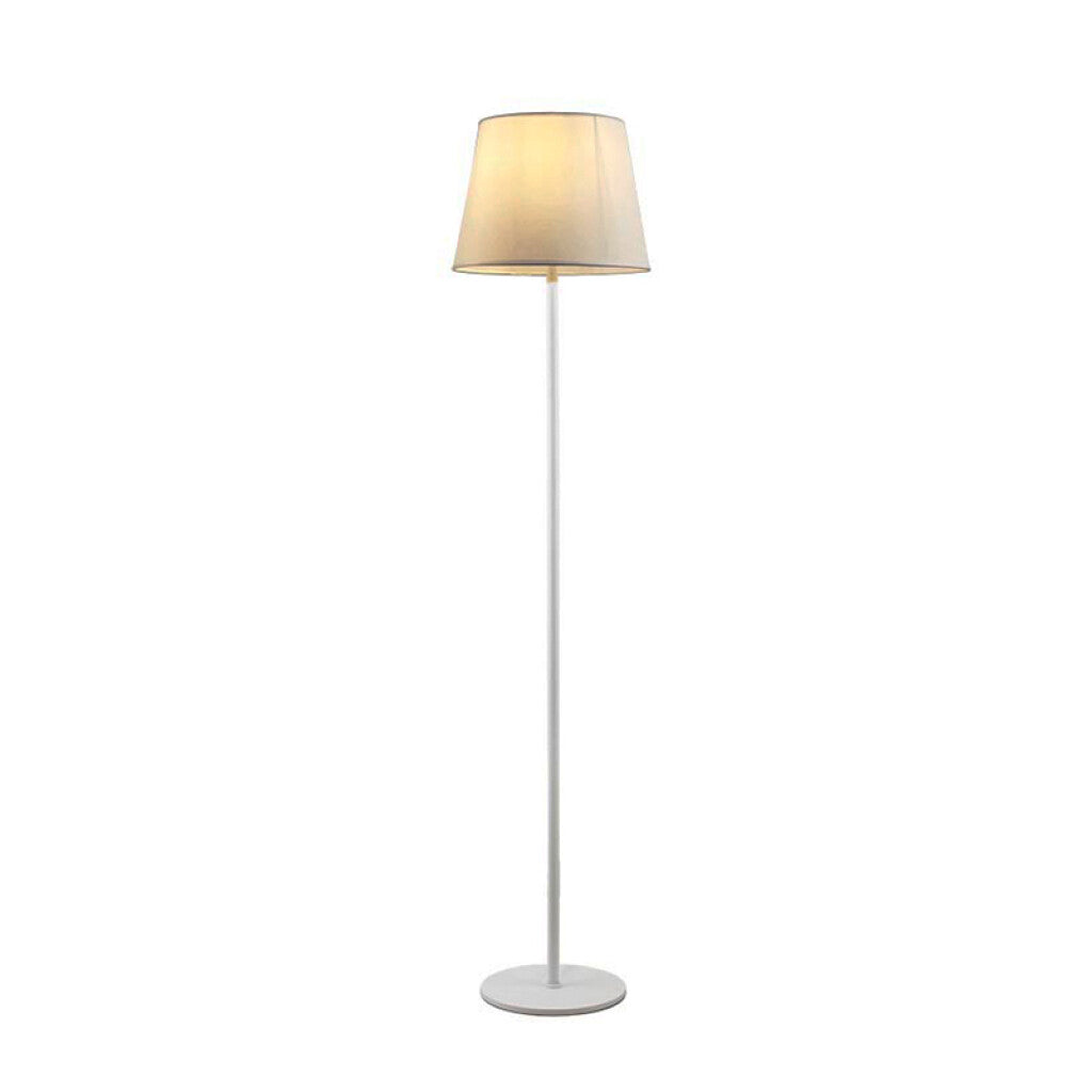 Lámpara de pie metal+pant. blanca E27 Ø32cm 1,5m - IX9466