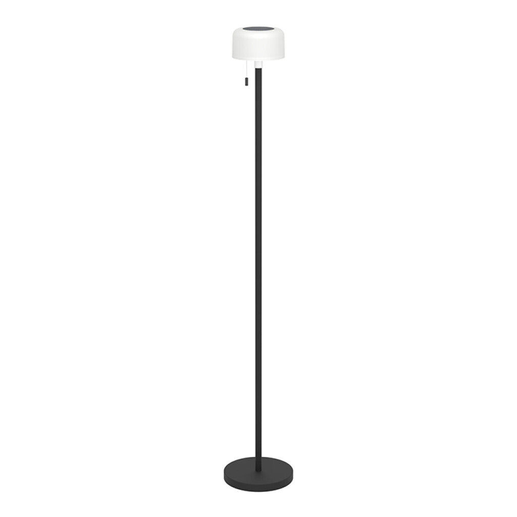 Lámpara de pie negro-blanco solar RGBWW IP54 - EG3692