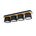 Lámpara de techo acero negro y madera 4xE27 RUSCIO - EG3481X