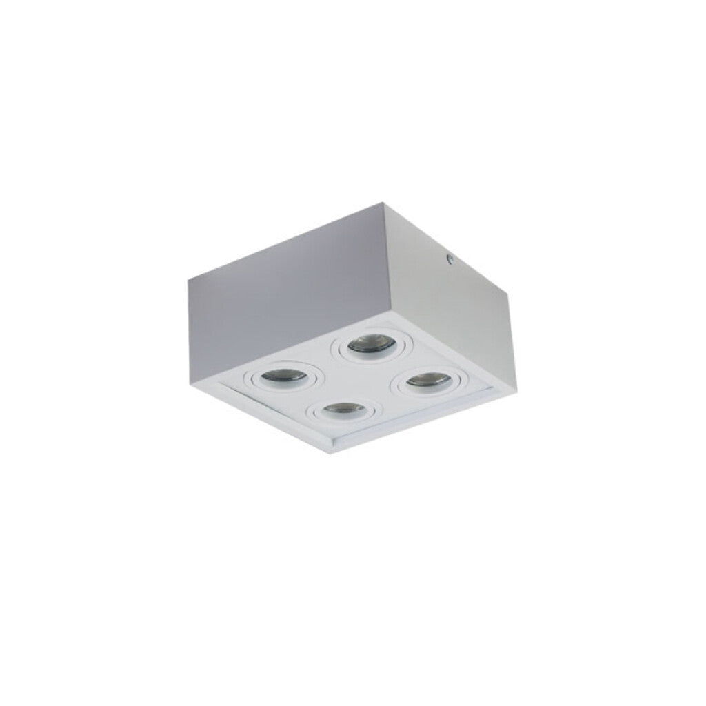 Lámpara de techo cuadrada blanca 4xGU10 20x20x10cm - IX9338