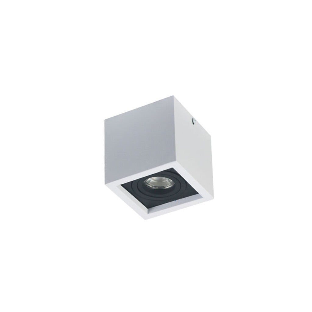 Lámpara de techo cuadrada blanca y negra GU10 10cm - IX9324