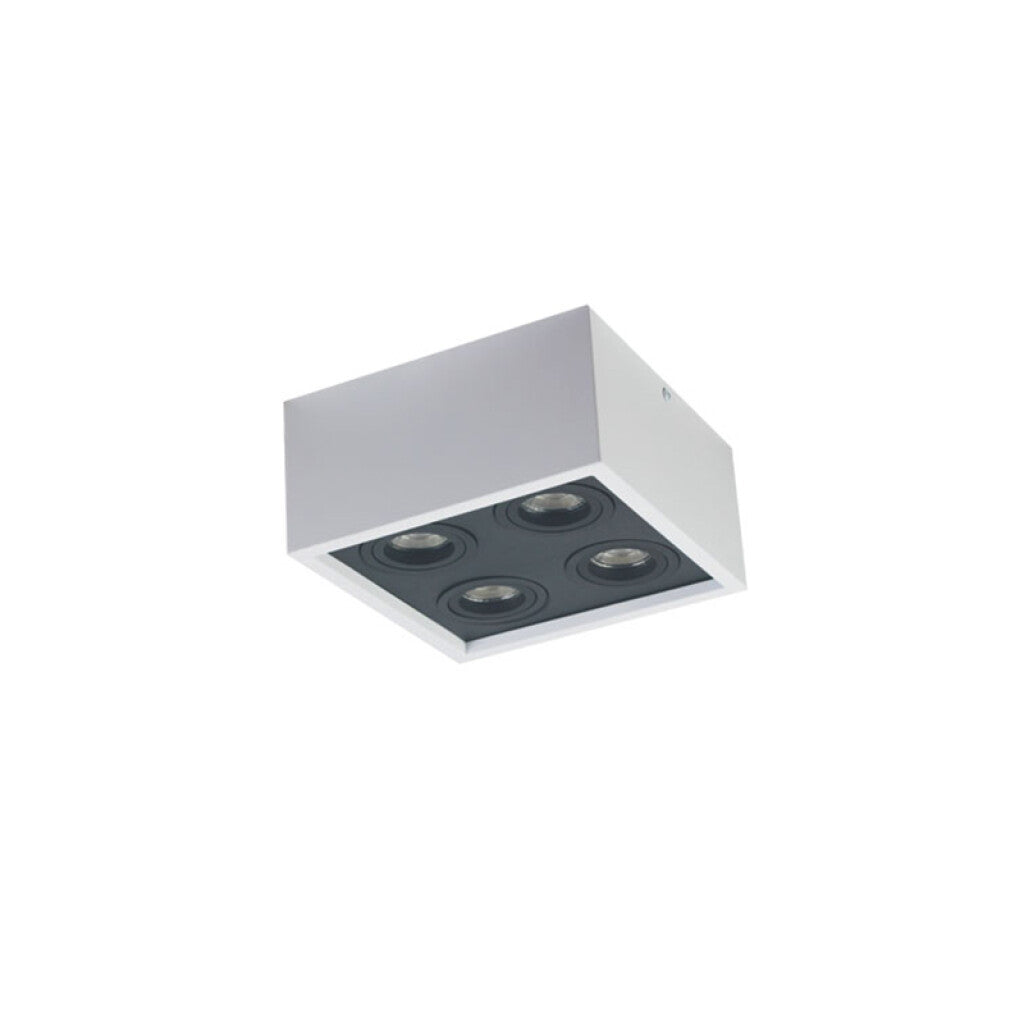 Lámpara de techo cuadrada blanco y negro 4xGU10 - IX9340