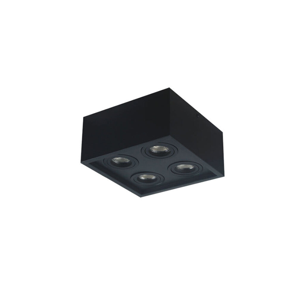 Lámpara de techo cuadrada negro 4xGU10 20x20x10cm - IX9336