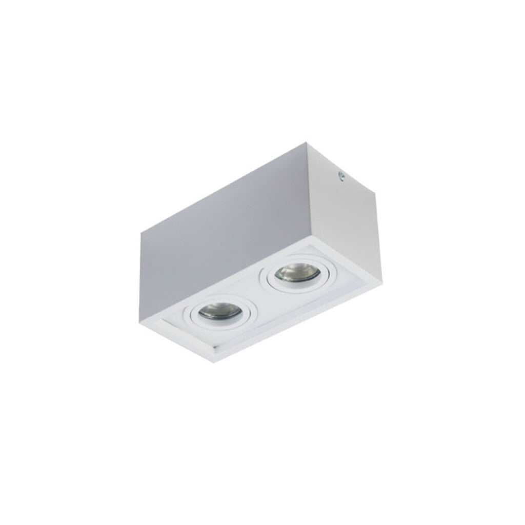 Lámpara de techo rectangular blanca 2xGU10 20x10cm - IX9328