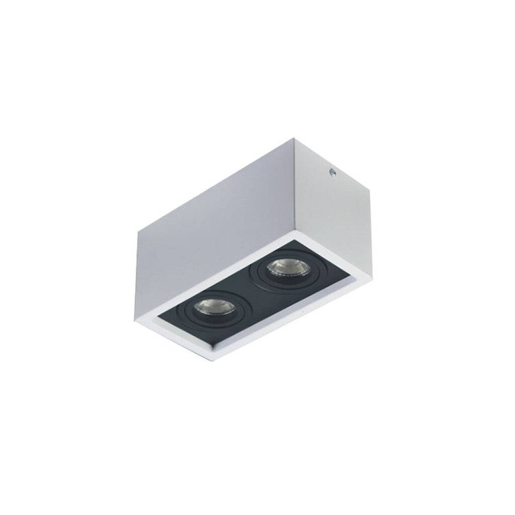 Lámpara de techo rectangular blanco y negro 2xGU10 - IX9330