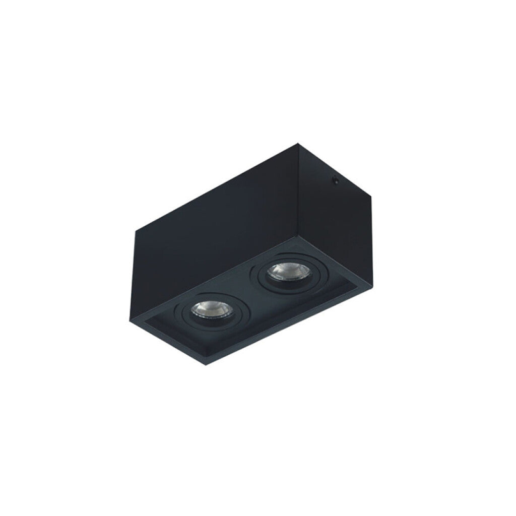 Lámpara de techo rectangular negra 2xGU10 20x10cm - IX9326