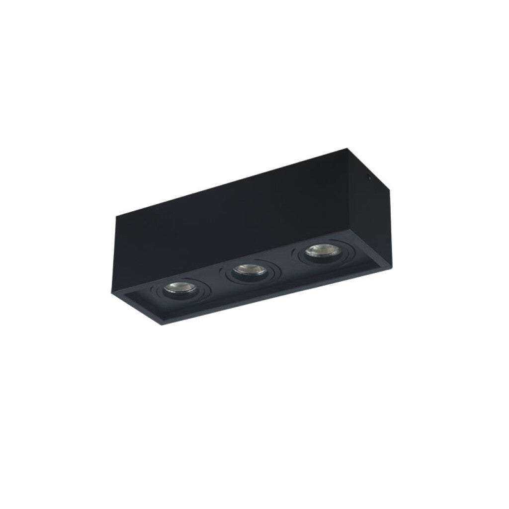 Lámpara de techo rectangular negra 3xGU10 30x10cm - IX9332