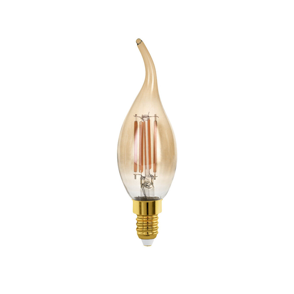 Lámpara LED vela curva ámbar E14 4W 300Lm dimm - EG5204