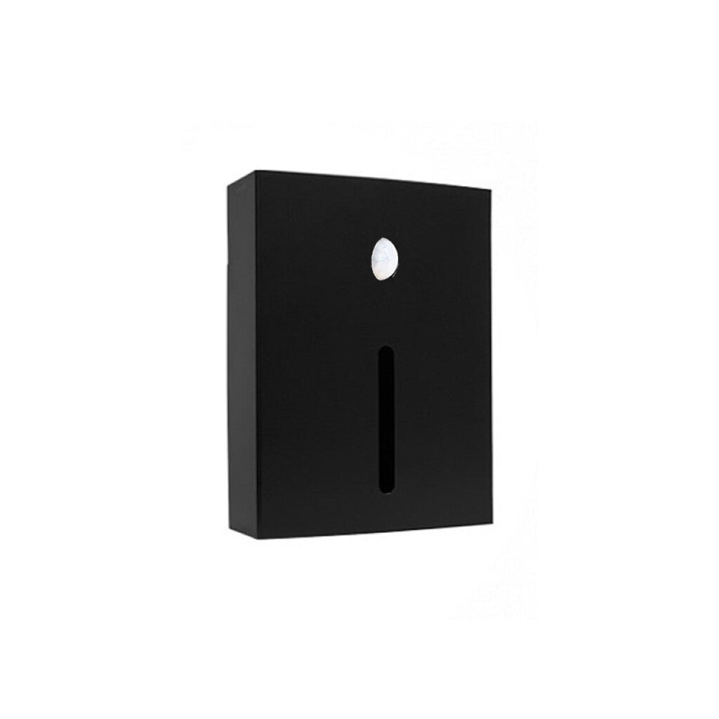 Lámpara pared LED IP65 negra 3W cálida 90° +sensor - IX4822