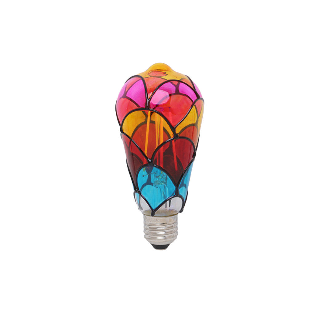Lámpara ST64 6W E27 tipo vitral multicolor - IX4394