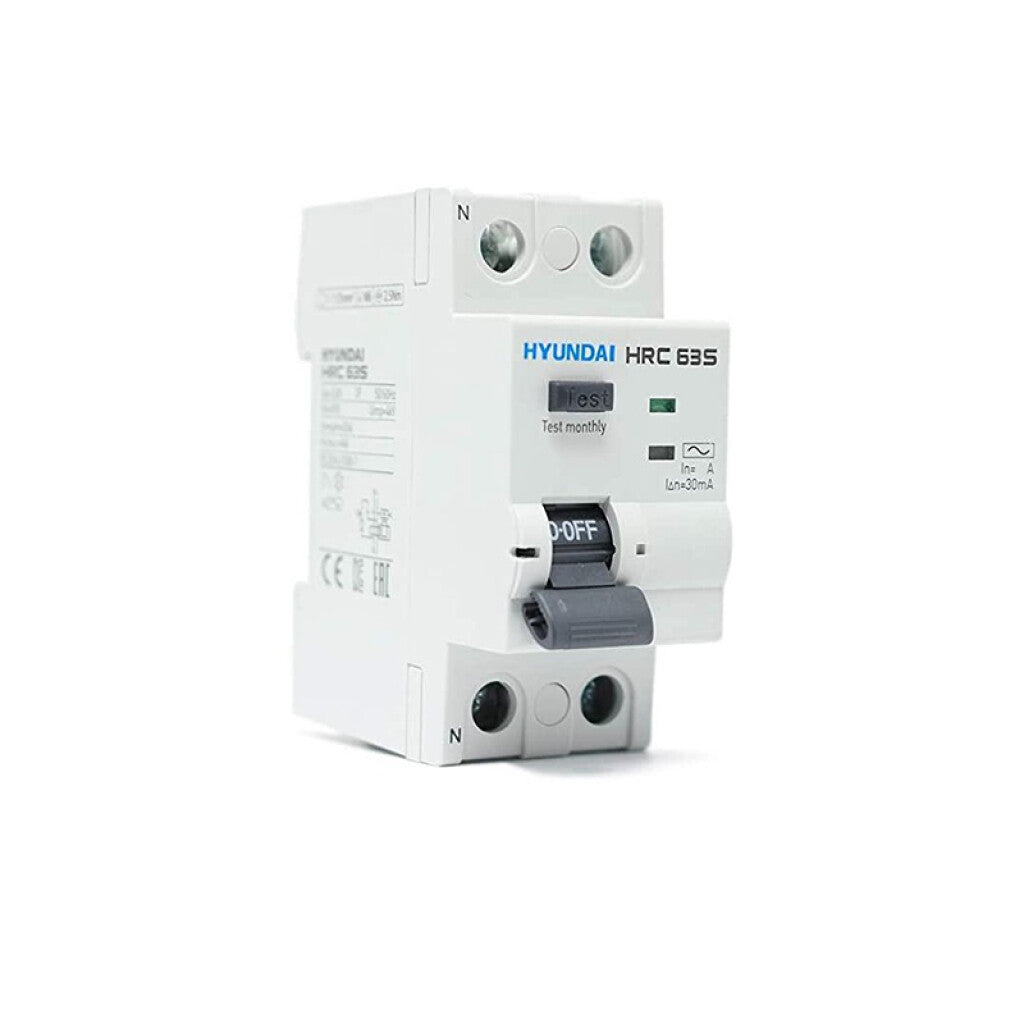 Llave diferencial din 2P 32A 30mA Clase AC STD - HY2032X