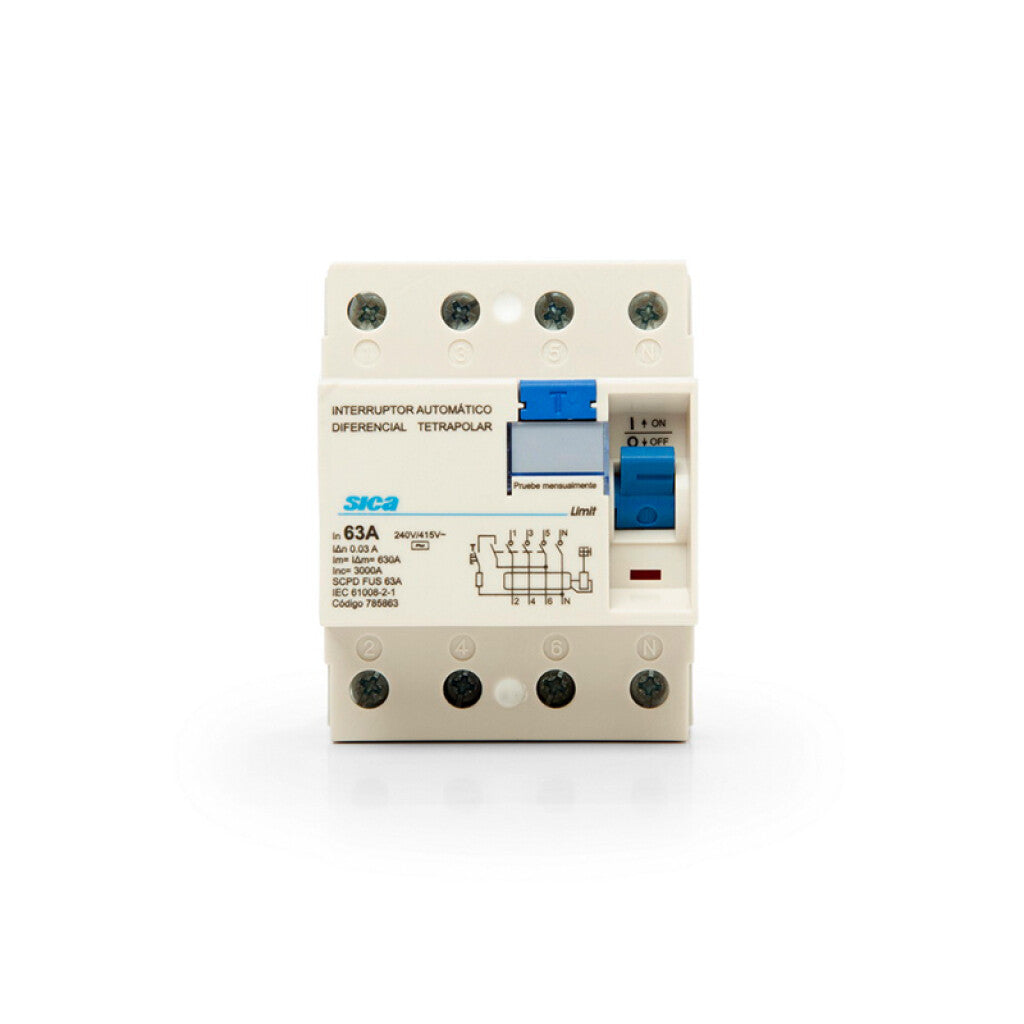 Llave diferencial din 4P 63A 30mA - SK2563