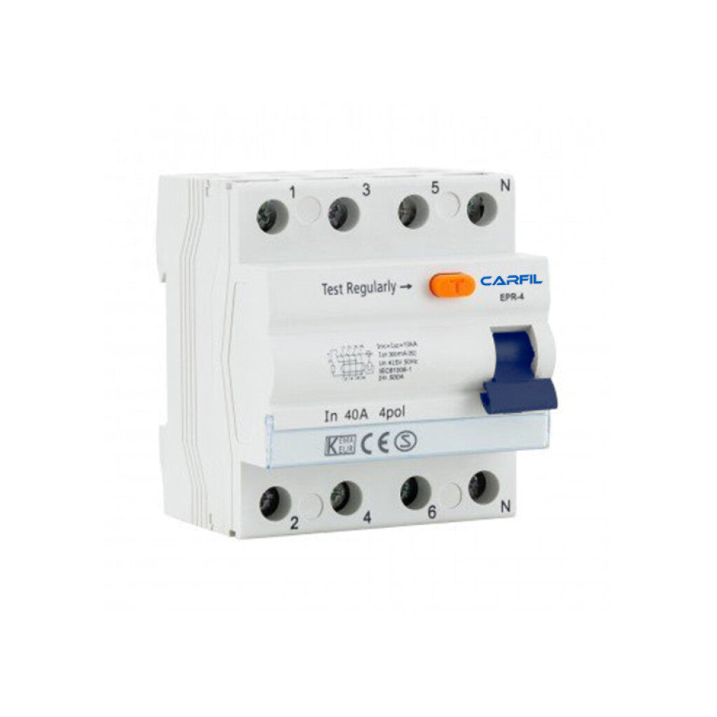 Llave diferencial EPR-4P RCCB 40A 30mA 6kA - CF2090X