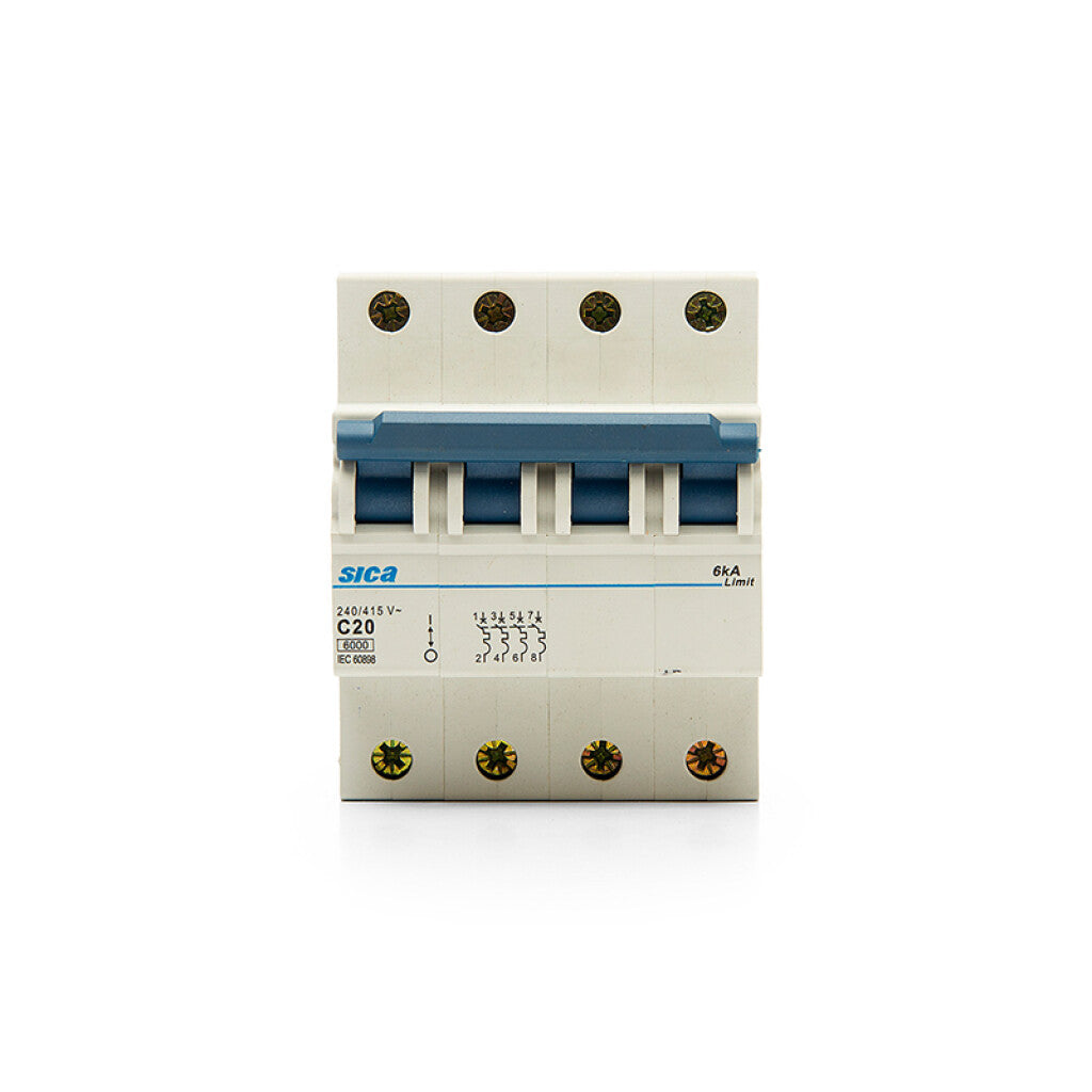 Llave térmica din Superlimit 4P 20A 6kA - SK2420X