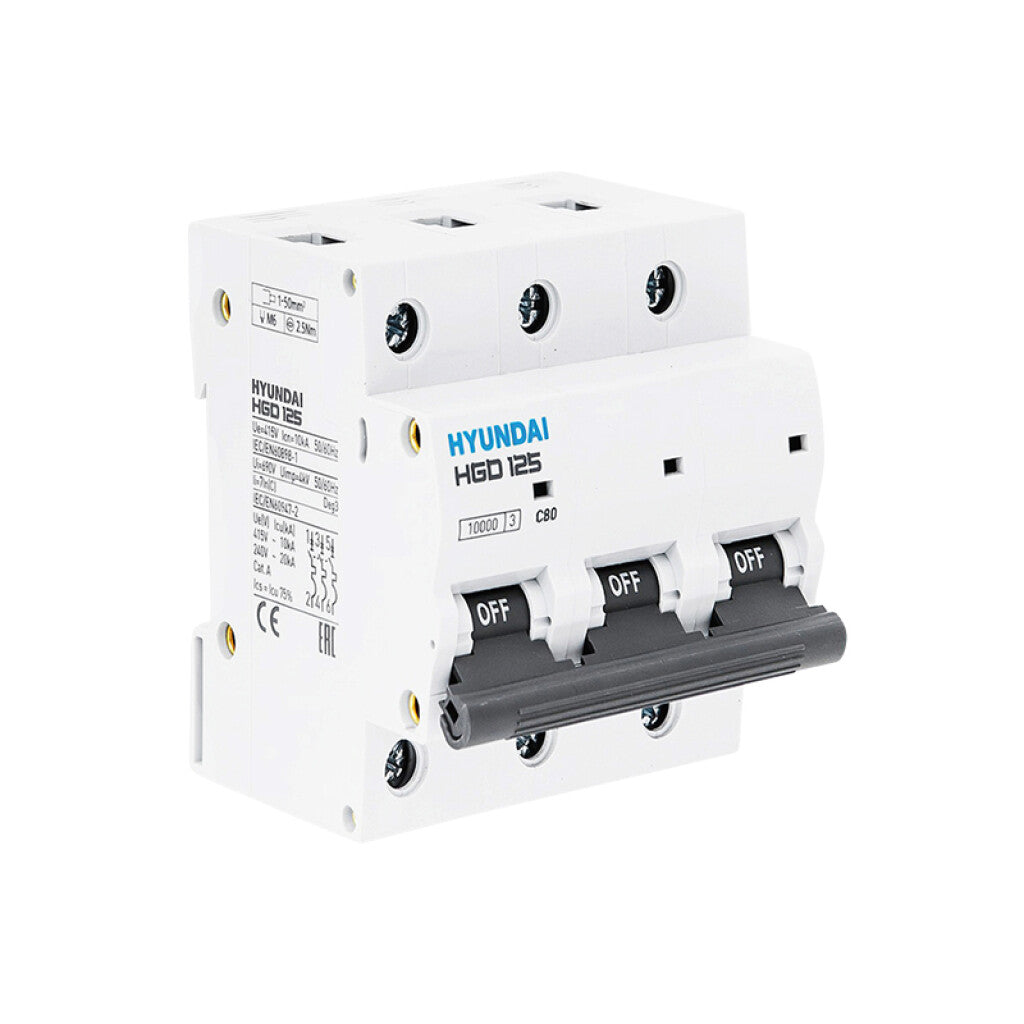 Llave térmica HGD100 din 3P 80A 10KA - HY1780X