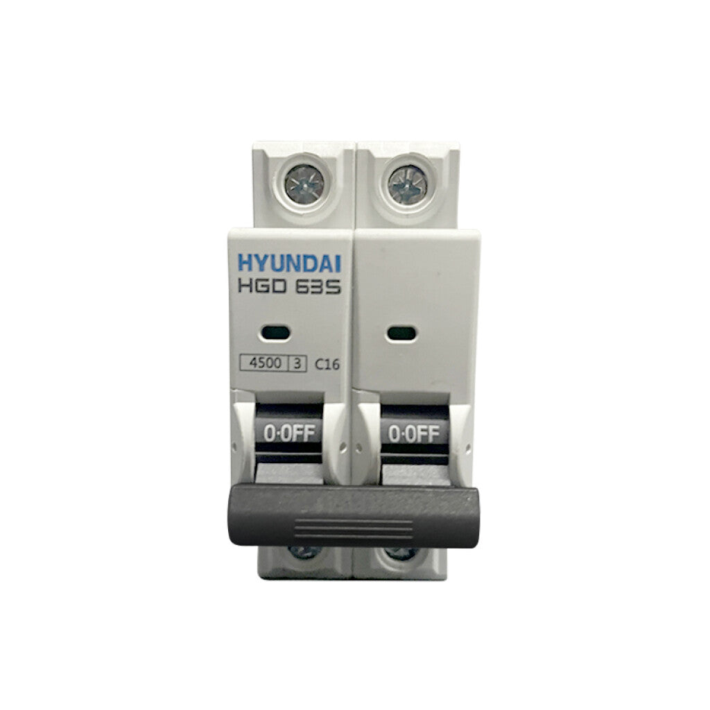 Llave térmica HGD63S din 2P 16A 4,5kA - HY1216S