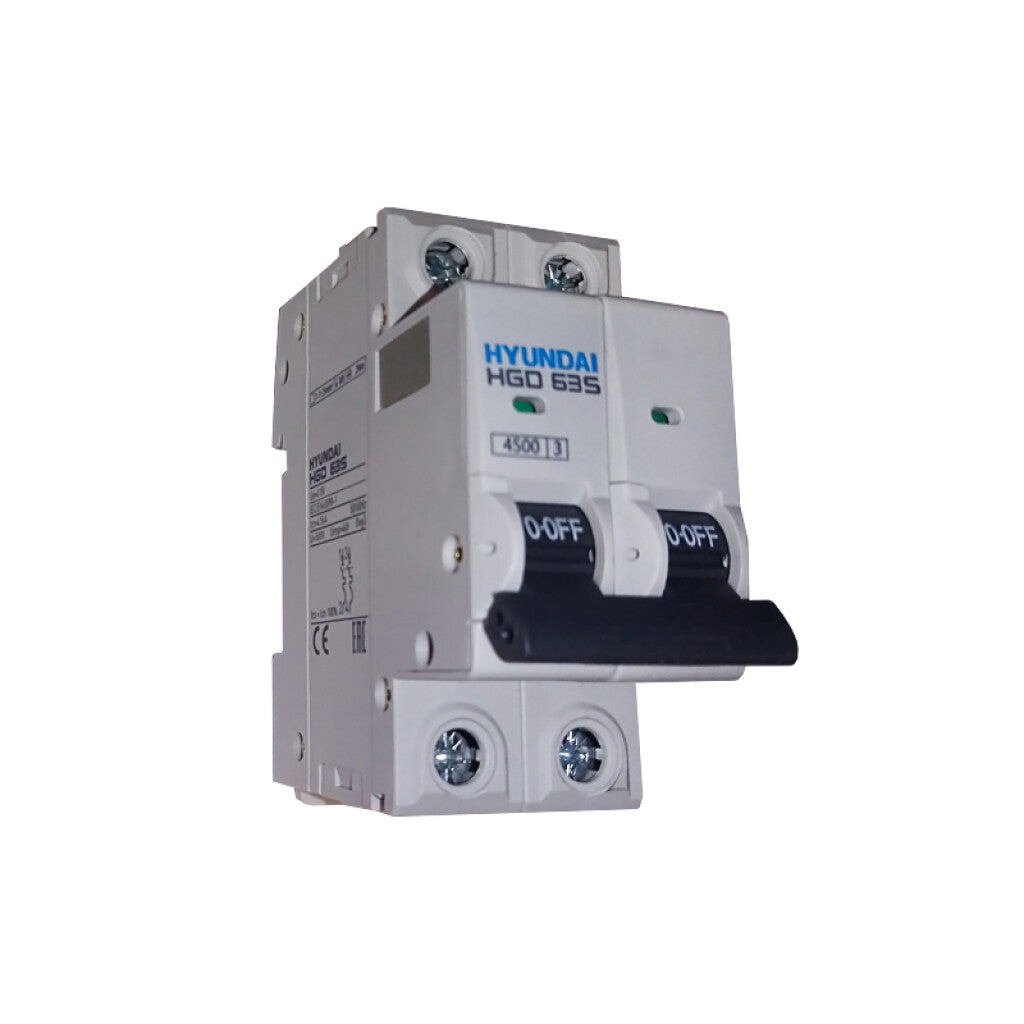 Llave térmica HGD63S din 2P 20A 4,5kA - HY1220S