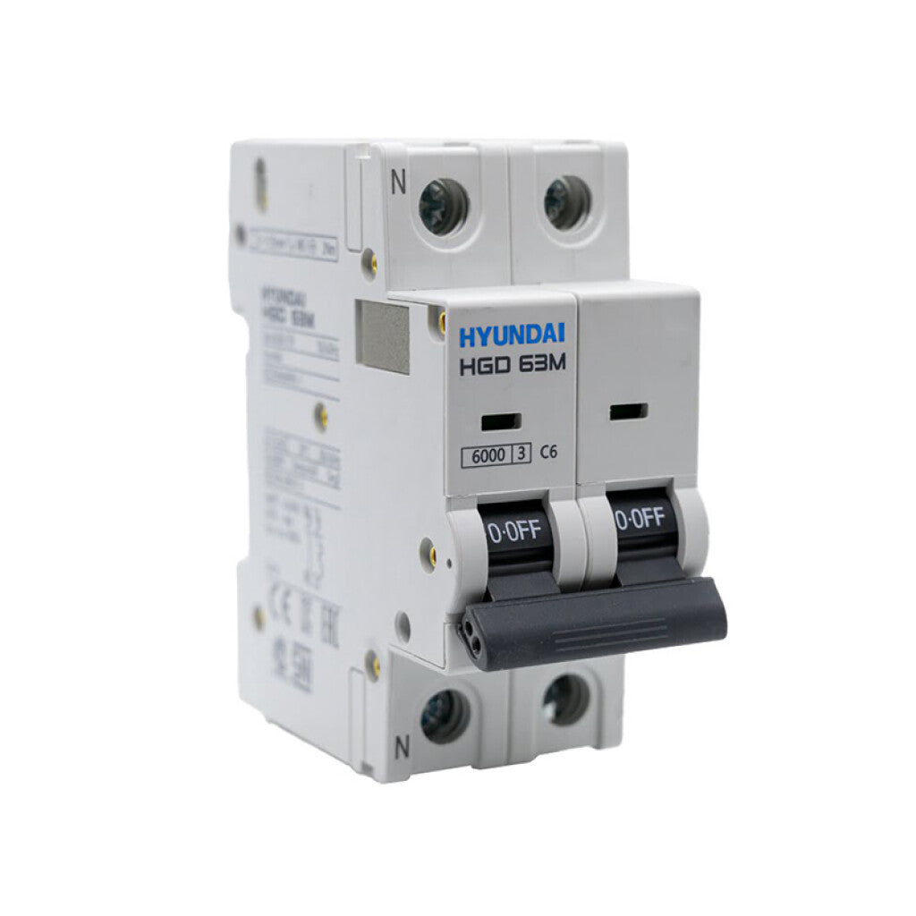 Llave térmica HGD63S din 2P 6A 4,5kA - HY1206S