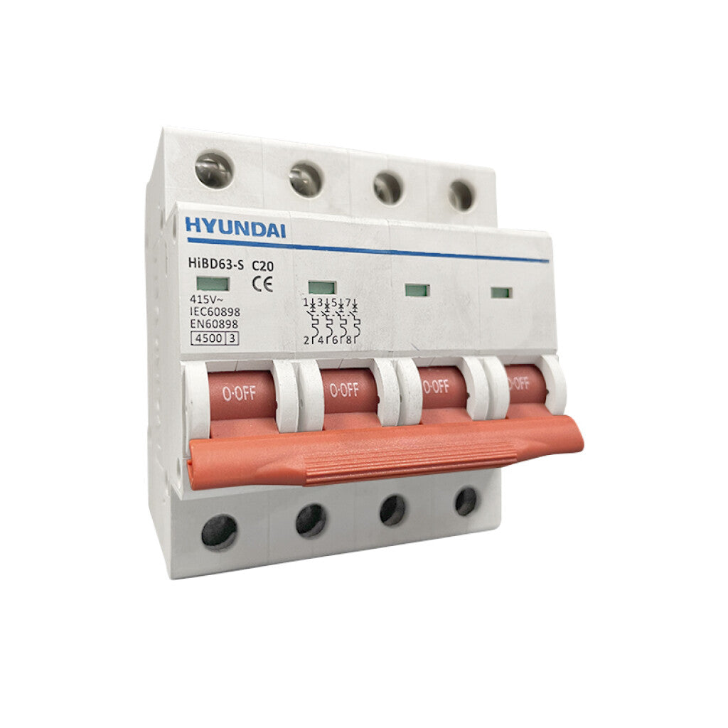 Llave térmica HGD63S din 4P 20A 4,5kA - HY1420S