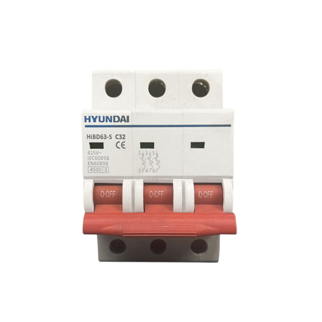 Llave térmica HIBD63-S din 3P 6A 4,5kA - HY1306