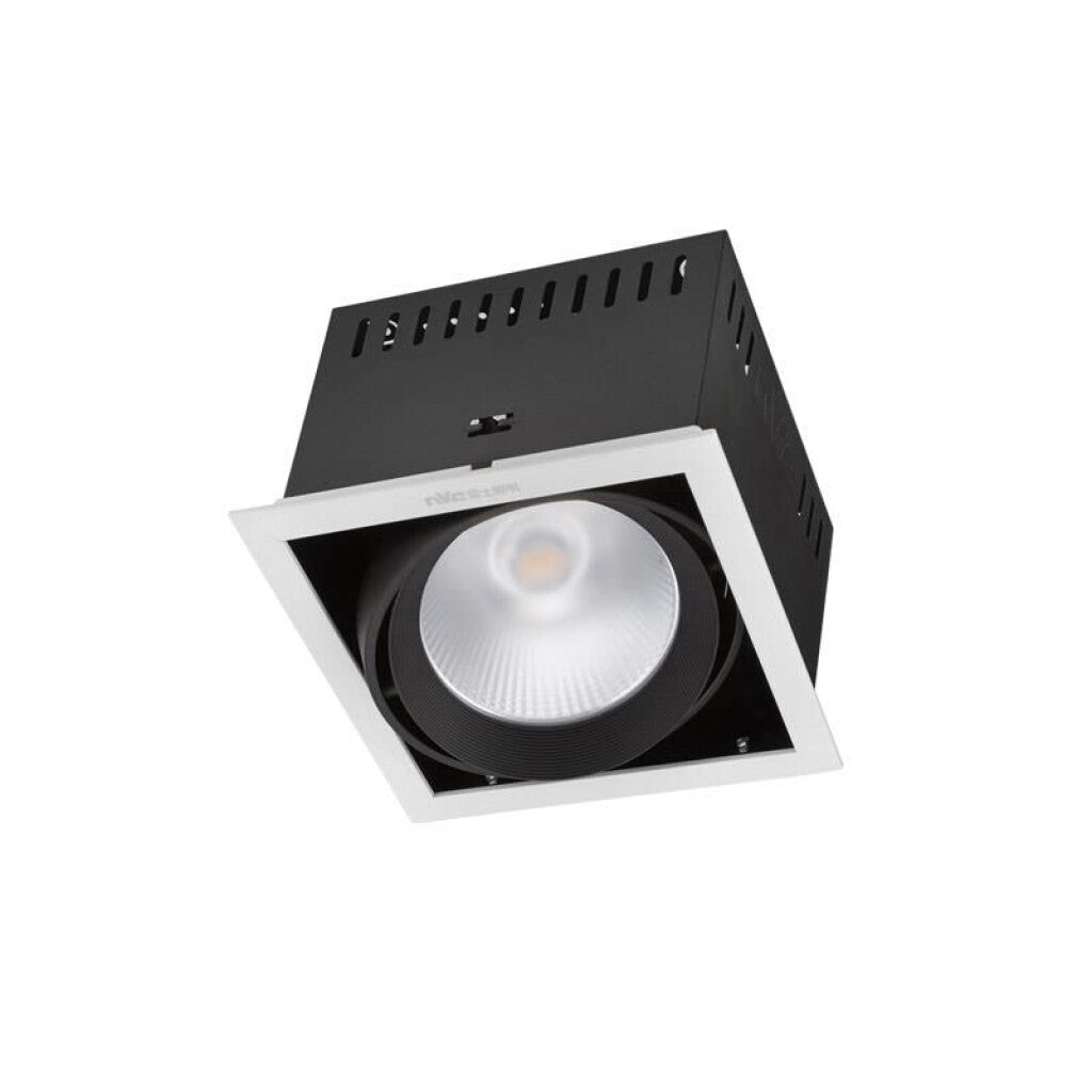 Luminaria de embutir LED móvil negra cálida 20W - NV0724