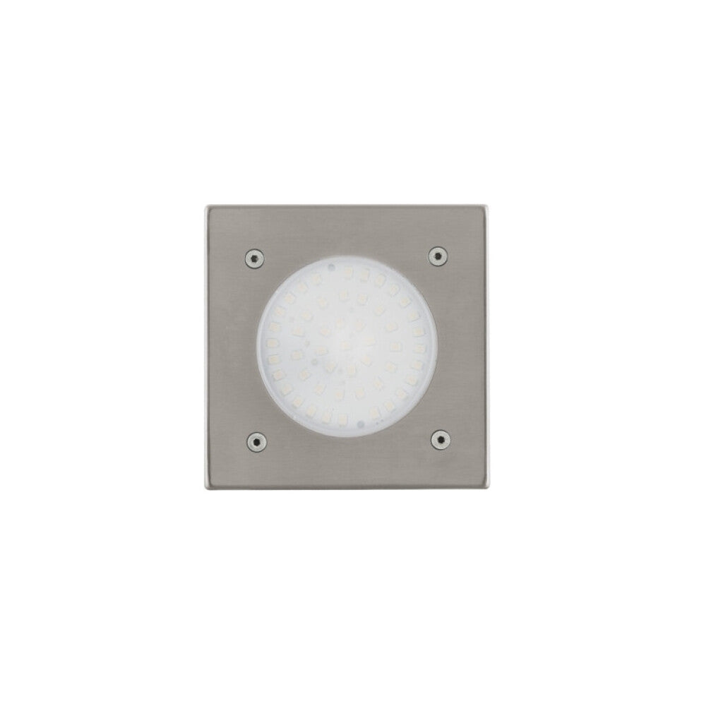 Luminaria de embutir LED piso níquel cuadrada 2,5W - EG1140