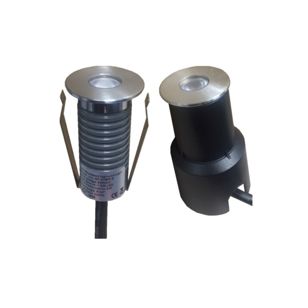 Luminaria de embutir piso LED 2W cálida IP67 Ø38mm - TP0602