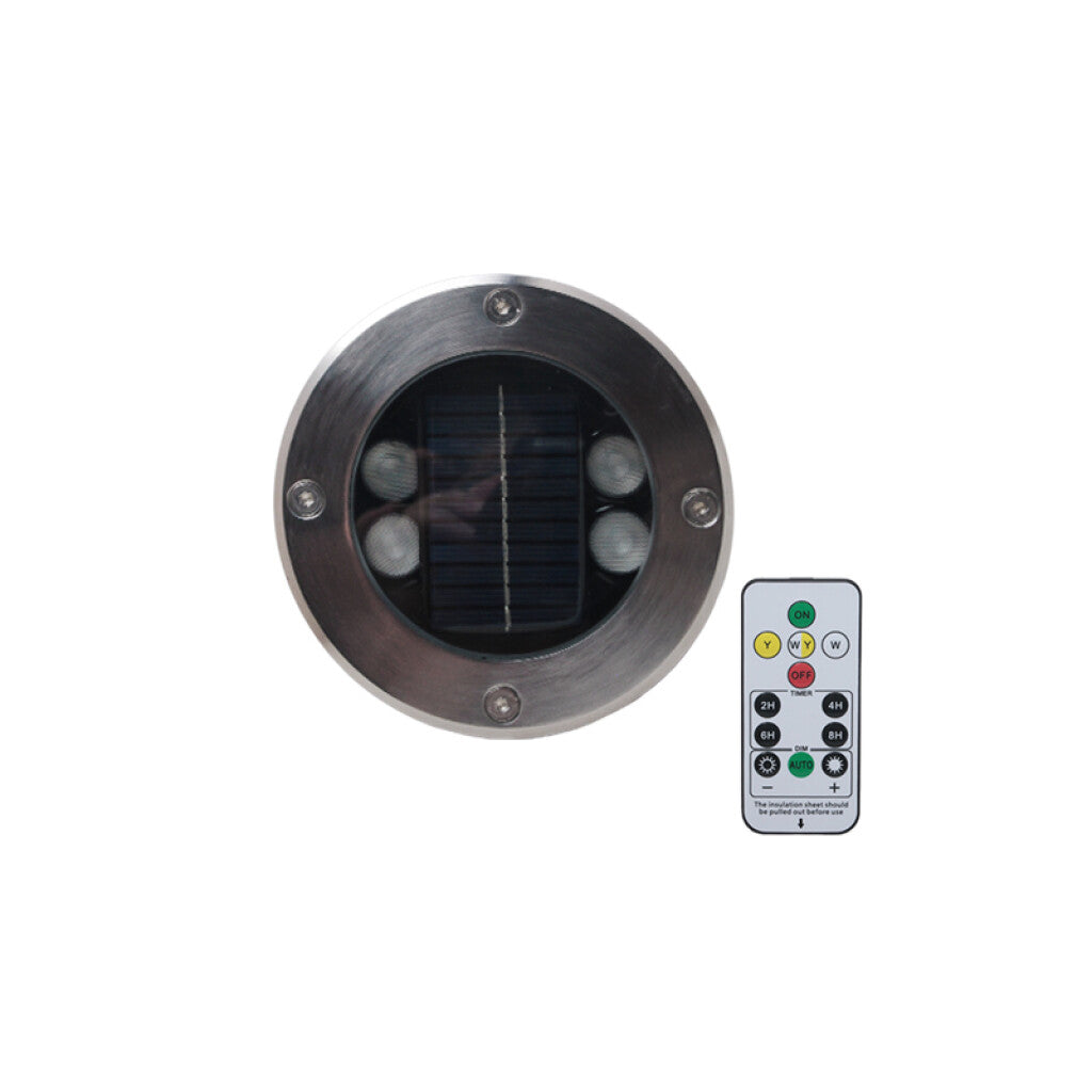 Luminaria de embutir piso solar RGB IP65 Ø120 - IX4900Z