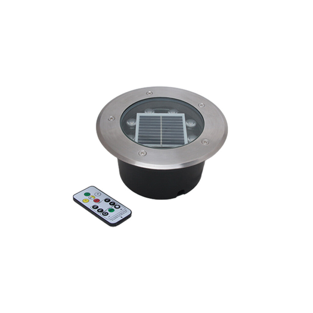 Luminaria de embutir piso solar RGB IP65 Ø180 - IX4902Z