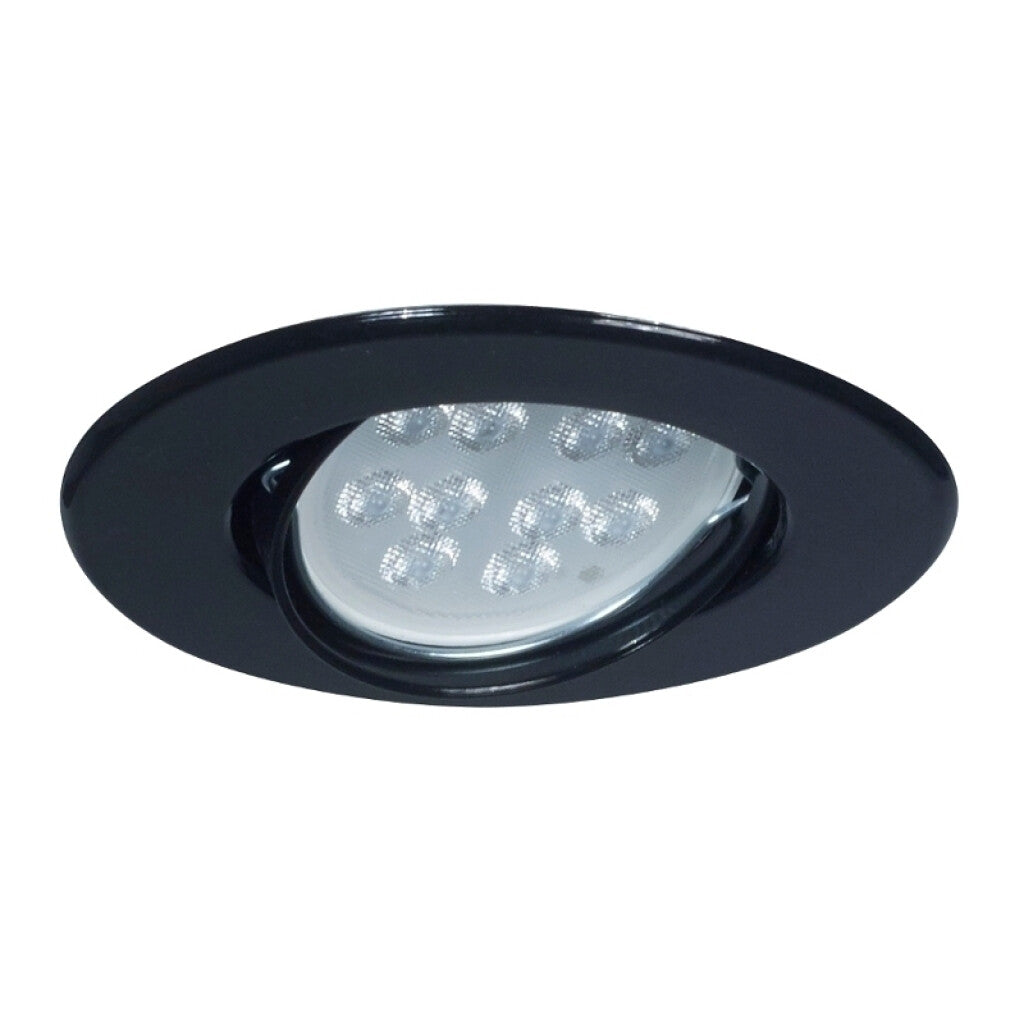 Luminaria de embutir redonda móvil negra Ø93mm - JU0138