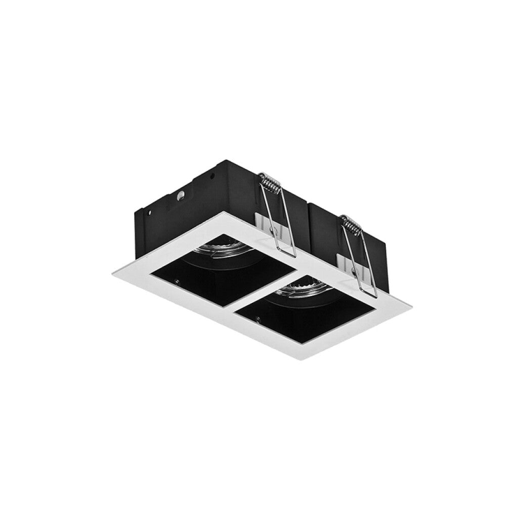 Luminaria embutir rectangular 2xGU10 blanco negro - IX9302