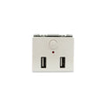 Mód. cargador p/2 USB-A 2.1A blanco - Atenea Plus - M48280