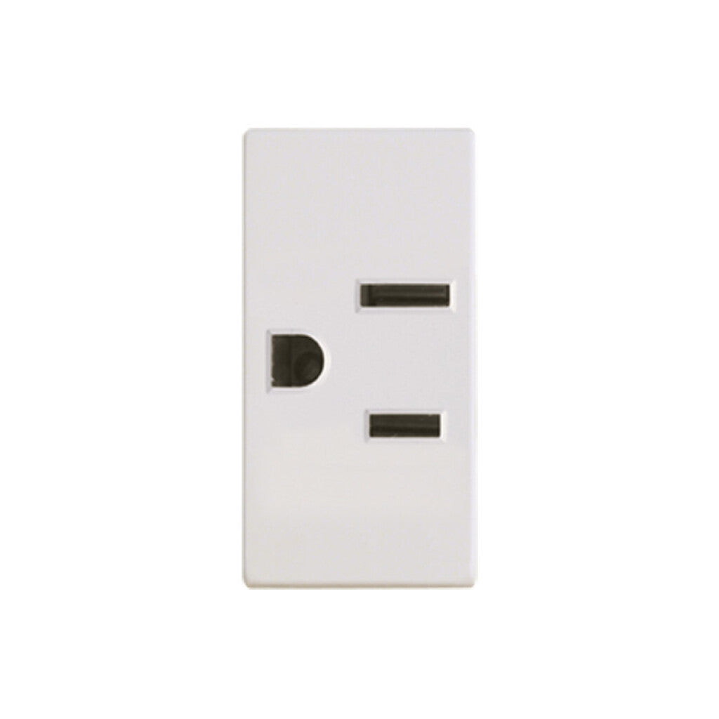 Mód. toma polariz. americano c/ t. - Presta blanco - C51212