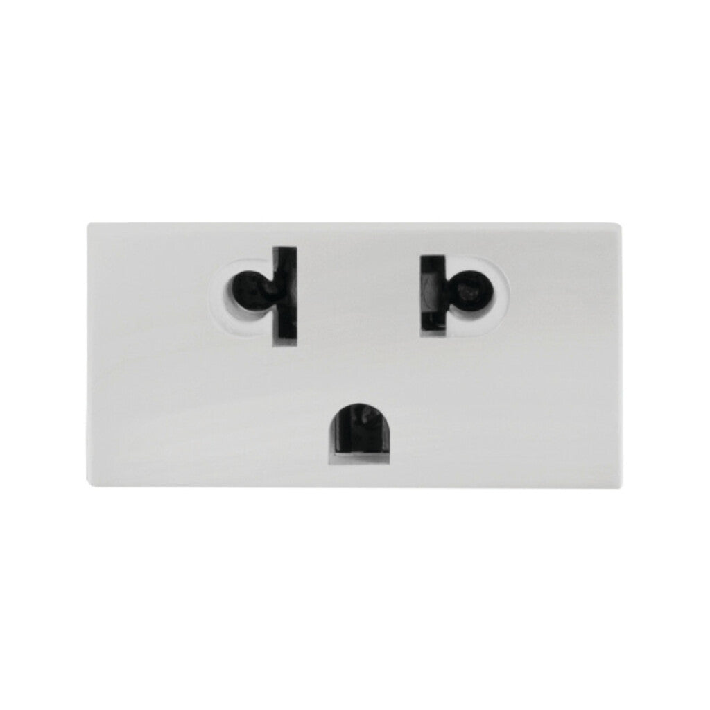 Mód. tomacorriente euroamericano c/t blanco Reggio - M46262