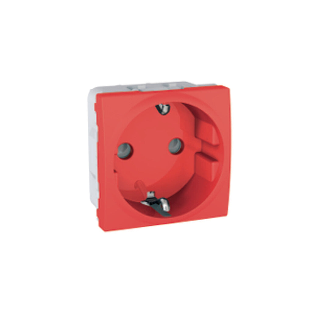 Mód. tomacorriente schuko 16A 250V rojo - AE4244