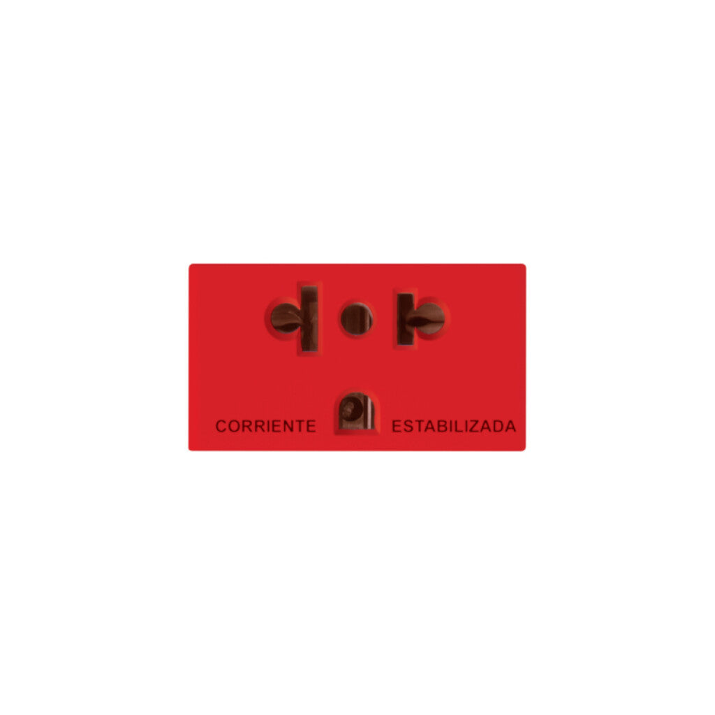 Mód. tomacorriente universal c/ 2 tierras rojo-Ave - C55240