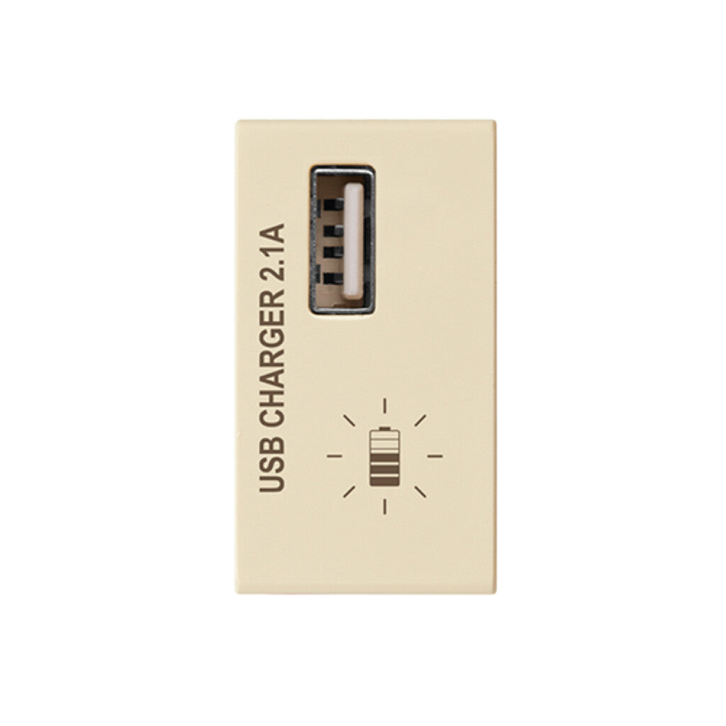 Módulo cargador USB 230V 2,1A 5Vdc Duomo marfil - C57520N
