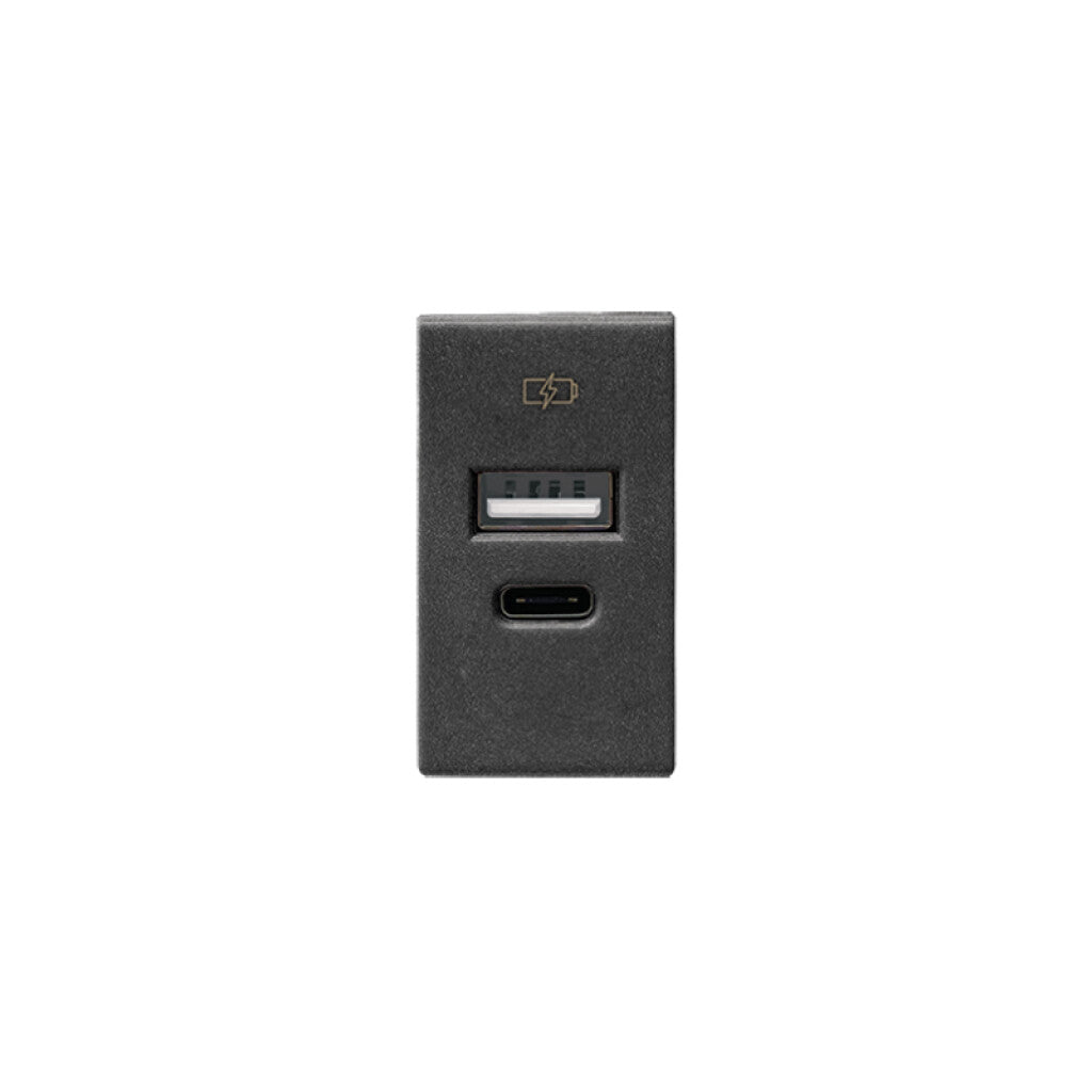 Módulo cargador USB A+C 3A 1 grafito - C56479