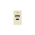 Módulo cargador USB-A USB-C -Presta marfil - C51625