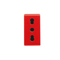 Módulo tomacorriente 3 en línea bivalente rojo - GC0202