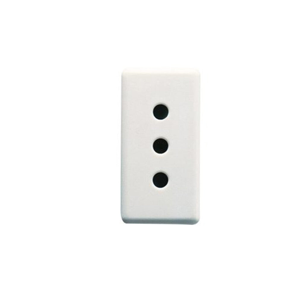 Módulo tomacorriente 3 en línea blanco - GC0201