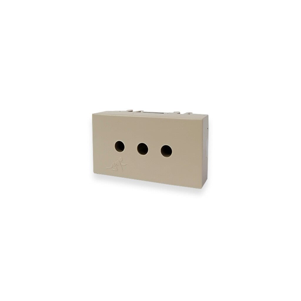 Módulo tomacorriente 3 en línea c/ seg. beige Sica - SK3036