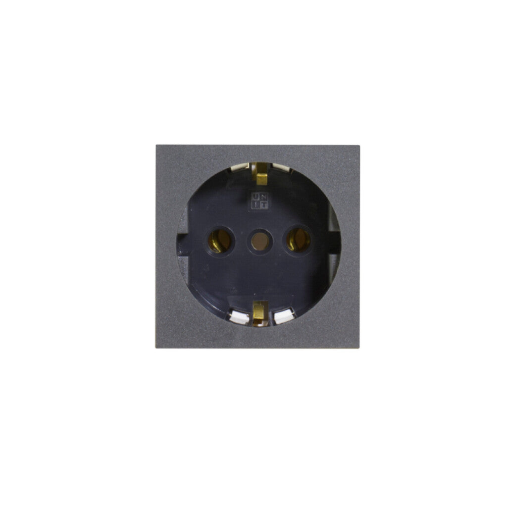 Módulo tomacorriente schuko 16A gris - Reggio - M46234